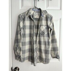 Vineyard Vines Shirt 00 Gray White Button Up Long Sleeve Plaid Casual Womens